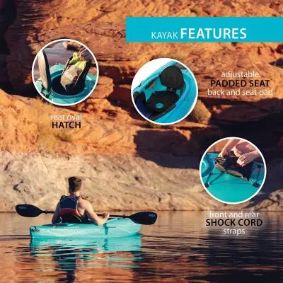 Lifetime Guster 100 Sit-In Recreational Kayak – Twin-Pack Set for Beginners (Model 457)