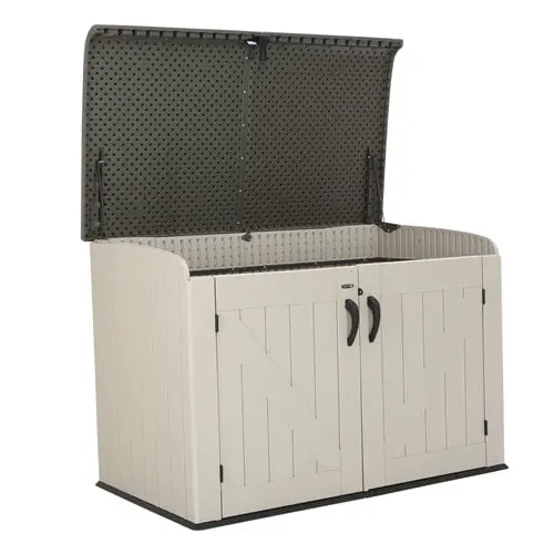 Lifetime Horizontal Resin Storage Shed – 75-Cubic-Foot Capacity, Low-Profile Design (Model 60170)