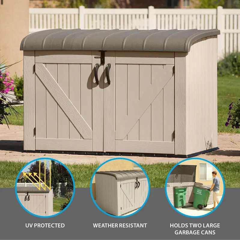 Lifetime Horizontal Resin Storage Shed – 75-Cubic-Foot Capacity, Low-Profile Design (Model 60170)