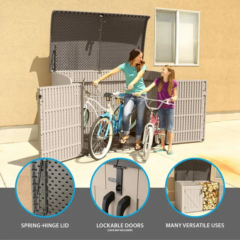 Lifetime Horizontal Resin Storage Shed – 75-Cubic-Foot Capacity, Low-Profile Design (Model 60170)