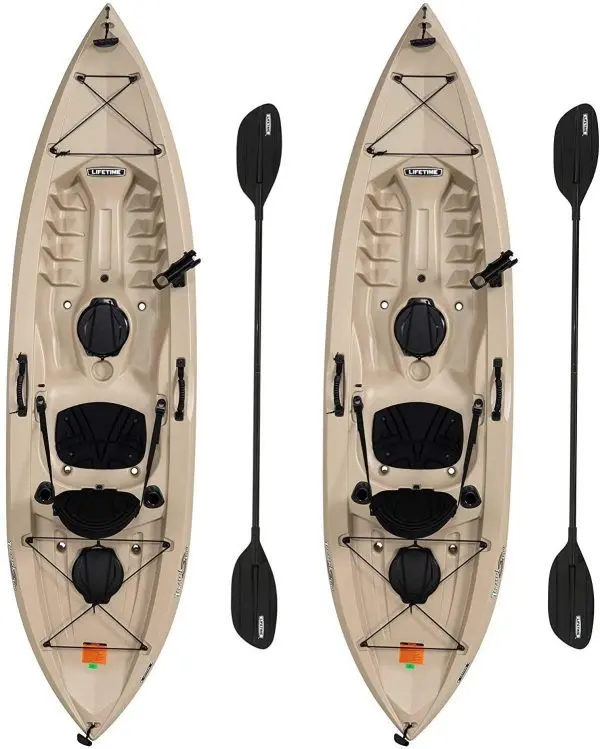 Lifetime Tamarack Angler 100 Kayak Set – Includes Two Kayaks and Matching Paddles