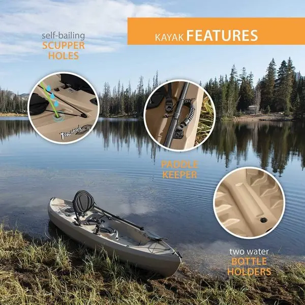 Lifetime Tamarack Angler 100 Kayak Set – Includes Two Kayaks and Matching Paddles