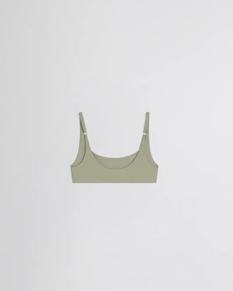 Light Sage Polyamide Scoop Neck Bikini Top 2