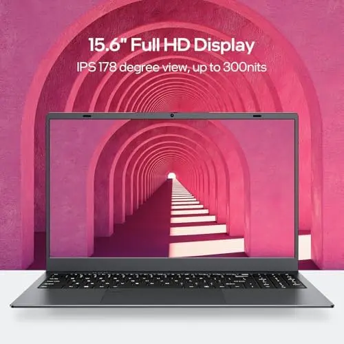 Lightweight 15.6-Inch Windows 11 Laptop – 16GB RAM, 512GB SSD, Intel N5095, FHD IPS Display