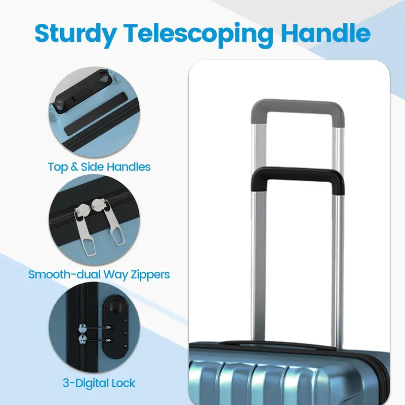 Lightweight 20/24/28-Inch Hardshell Spinner Luggage Set — Vertical Stripe Pattern 2