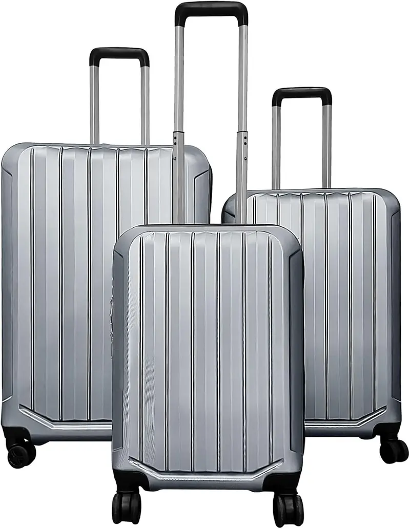 Lightweight 20/24/28-Inch Hardshell Spinner Luggage Set — Vertical Stripe Pattern