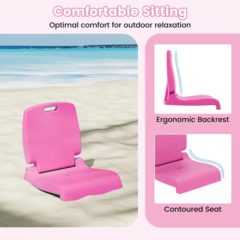 Lightweight Foldable Poolside Flip Chair – Portable Seat with Ergonomic Back Support & Dual Carry Handles
