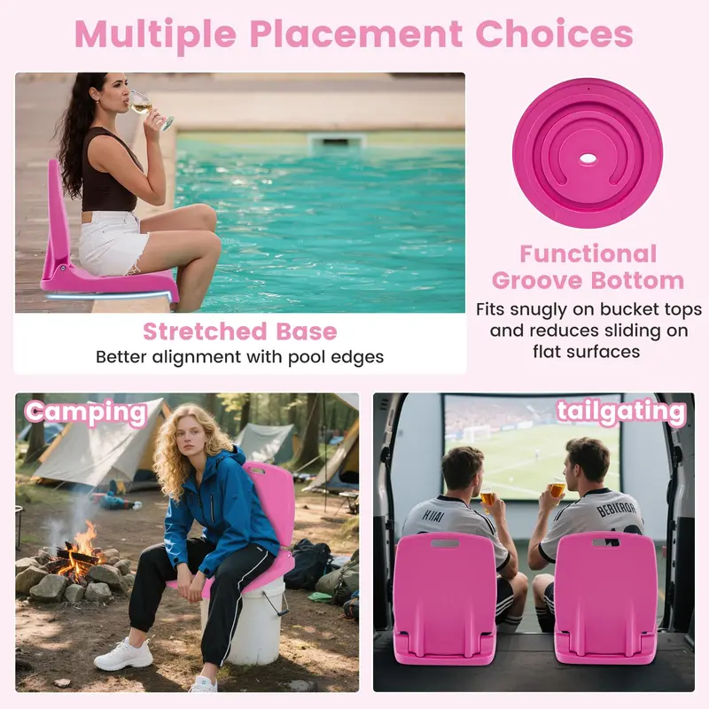 Lightweight Foldable Poolside Flip Chair – Portable Seat with Ergonomic Back Support & Dual Carry Handles