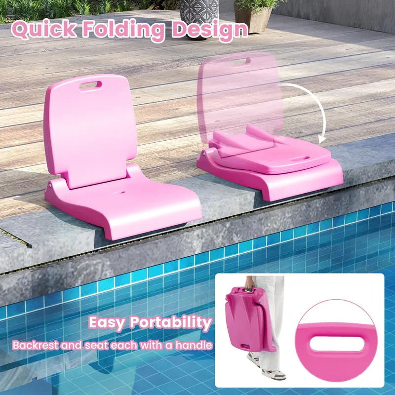 Lightweight Foldable Poolside Flip Chair – Portable Seat with Ergonomic Back Support & Dual Carry Handles