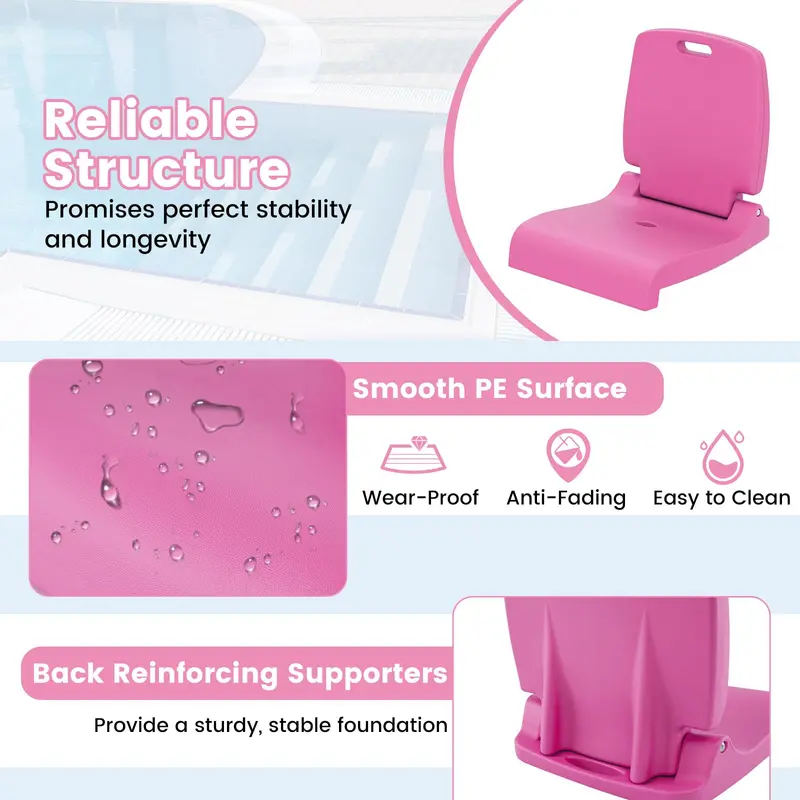 Lightweight Foldable Poolside Flip Chair – Portable Seat with Ergonomic Back Support & Dual Carry Handles