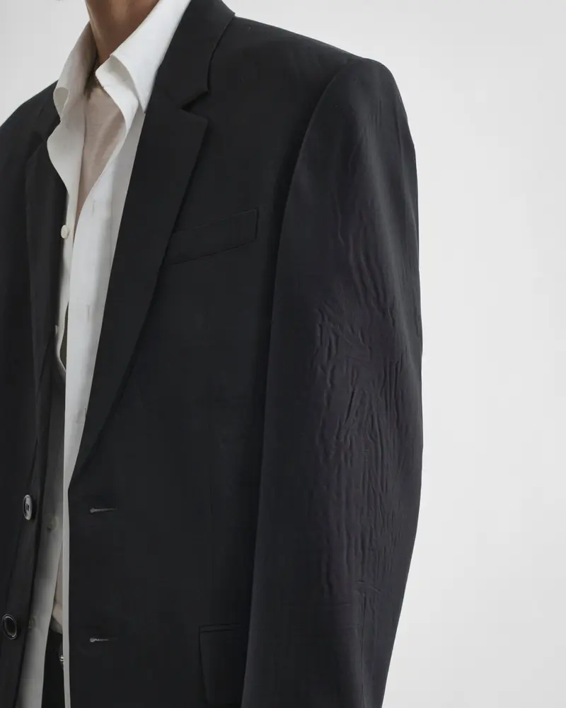 Lightweight Neapolitan Wool Jacket In Black