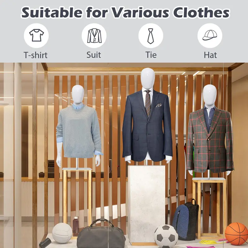 Lightweight PP Torso Mannequin — Tailoring-Friendly Male Display Model for Fitting Rooms