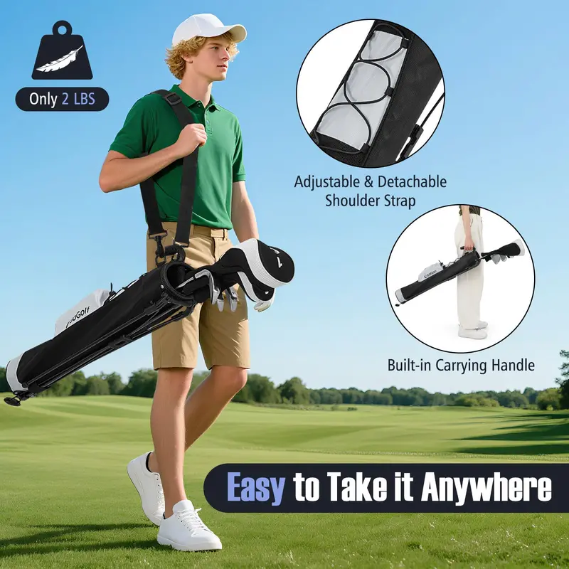 Lightweight Stand Golf Bag Optimized for Pitch-and-Putt and Short-Game Practice