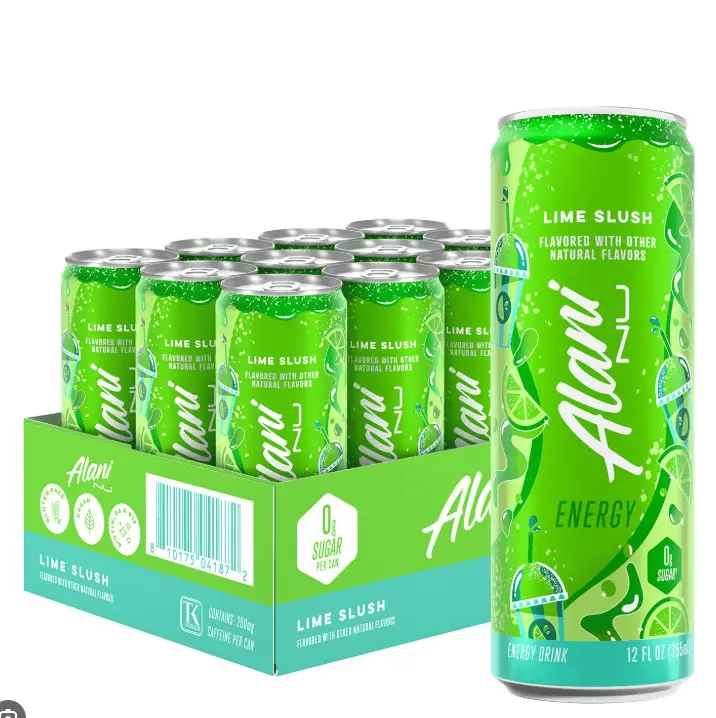 Lime Slush Energy Drink – 12 fl oz Cans, Case of 12