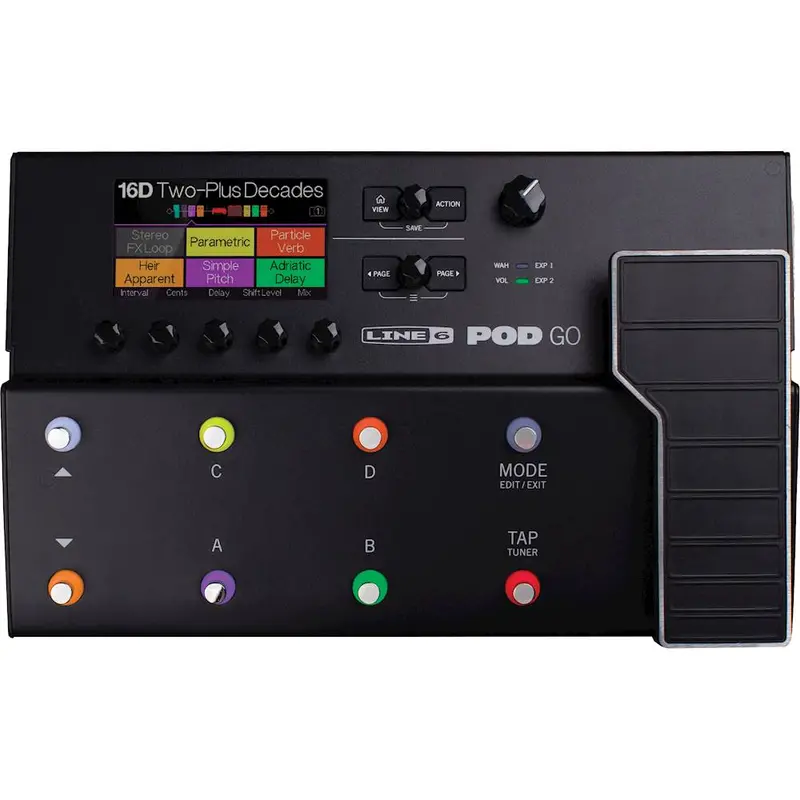 Line 6 POD Go Guitar Multi-Effects Processor – Compact Black Pedalboard for Live and Studio Use