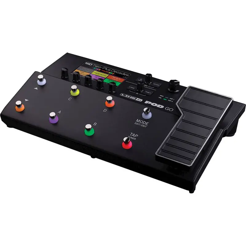 Line 6 POD Go Guitar Multi-Effects Processor – Compact Black Pedalboard for Live and Studio Use