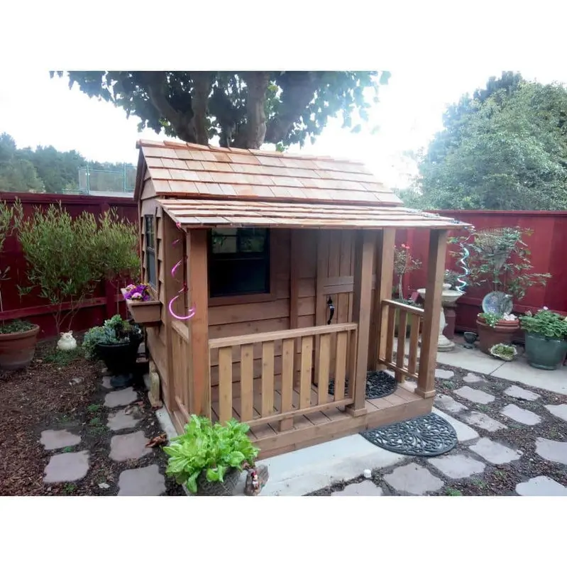 Little Squirt Wooden Playhouse by Outdoor Living Today – 6-Foot Cedar Kids’ Play Structure with Authentic Details