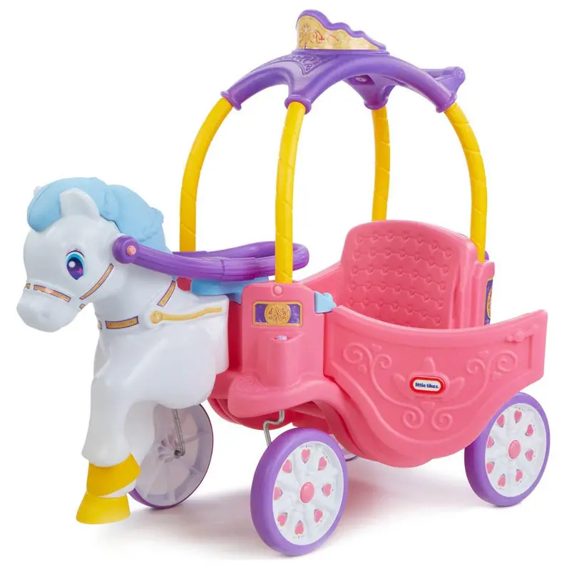 Little Tikes Princess Horse and Carriage Ride-On – Interactive Outdoor Toy for Toddlers