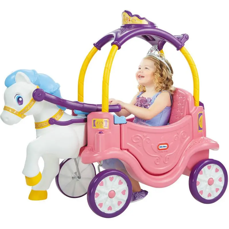 Little Tikes Princess Horse and Carriage Ride-On – Interactive Outdoor Toy for Toddlers