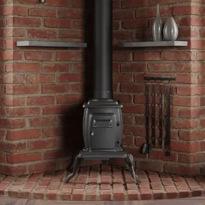 Logwood EPA-Exempt Cast Iron Wood Stove – Efficient Heating Solution for Areas up to 900 Sq. Ft.