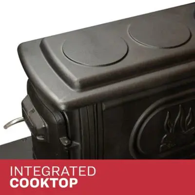 Logwood EPA-Exempt Cast Iron Wood Stove – Efficient Heating Solution for Areas up to 900 Sq. Ft.