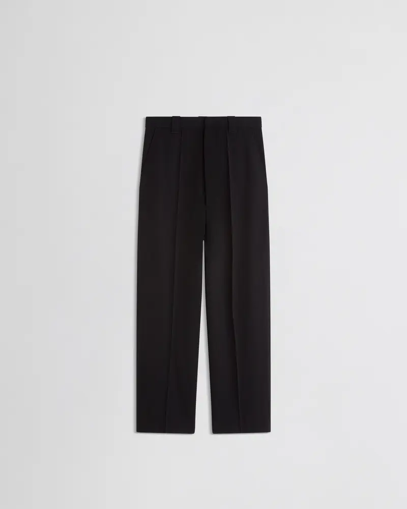Loose-Fit Black Viscose Trousers With Low-Slung Silhouette