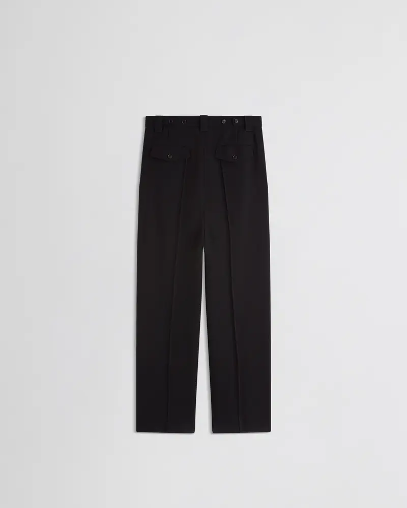 Loose-Fit Black Viscose Trousers With Low-Slung Silhouette 2