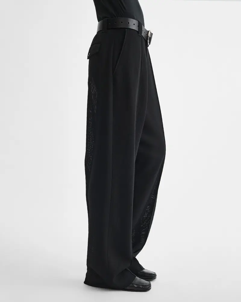 Loose-Fit Black Viscose Trousers With Low-Slung Silhouette