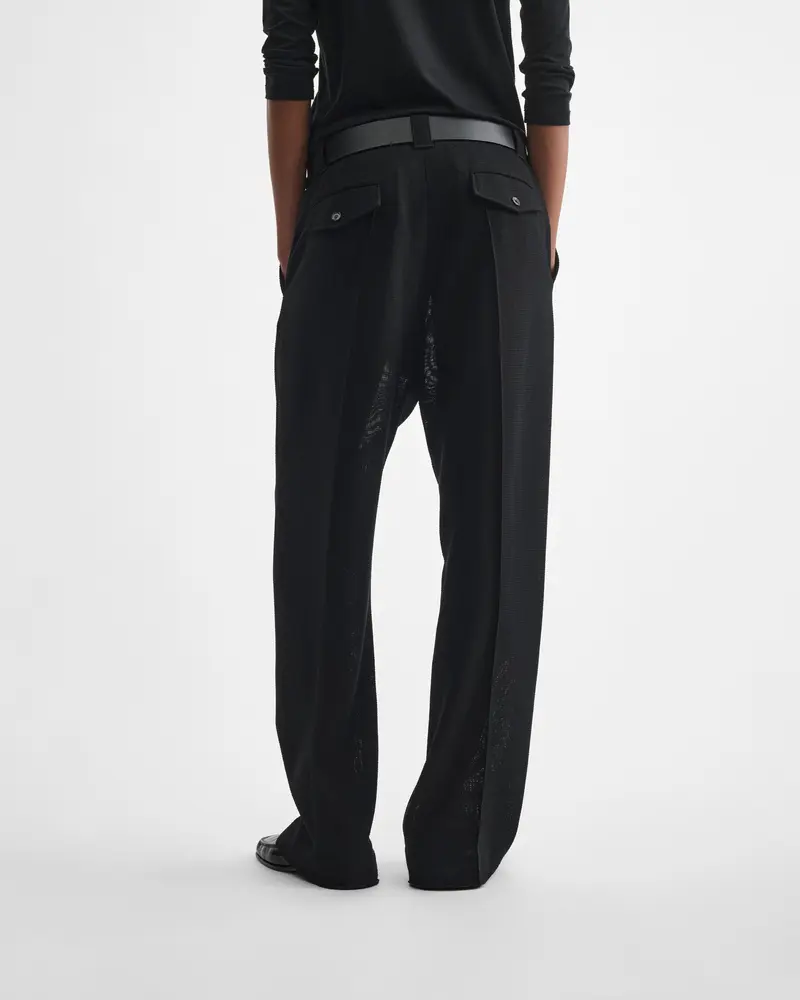 Loose-Fit Black Viscose Trousers With Low-Slung Silhouette