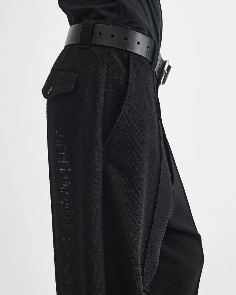 Loose-Fit Black Viscose Trousers With Low-Slung Silhouette