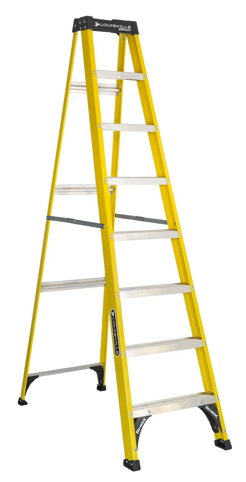 Louisville Fiberglass Step Ladder – 8 ft Tall, 250 lb Weight Capacity (Model W-3118-08)