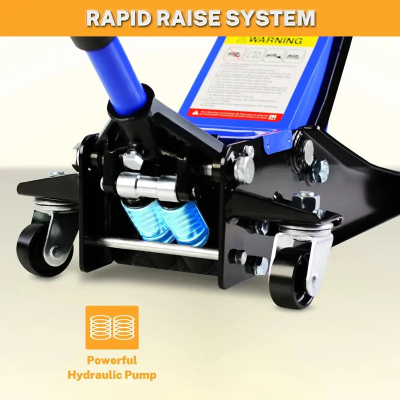 Low-Profile Floor Jack: 4-Ton Dual-Piston Trolley Lift with 4"–21" Height Range & 8000 lb Capacity