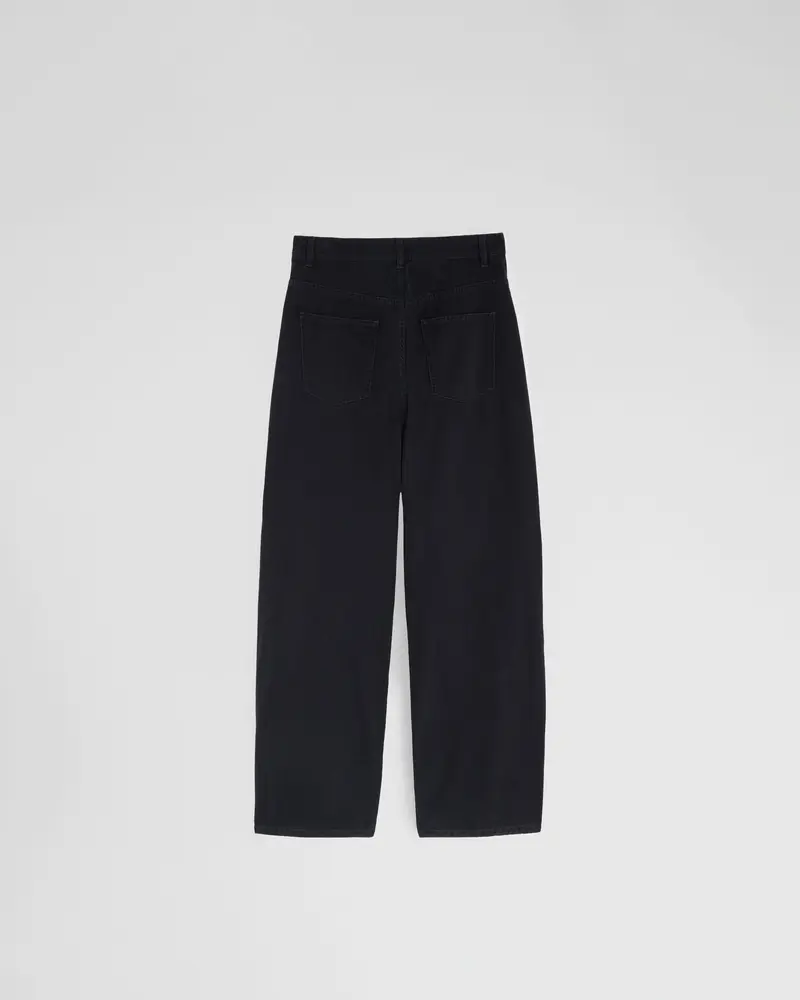 Low-Rise Wide-Leg Black Cotton Drop Jeans 2