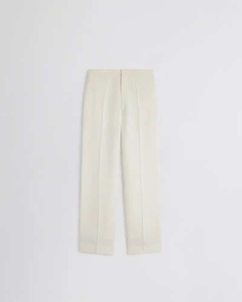 Low-Waist Viscose Trousers In Black And Off-White