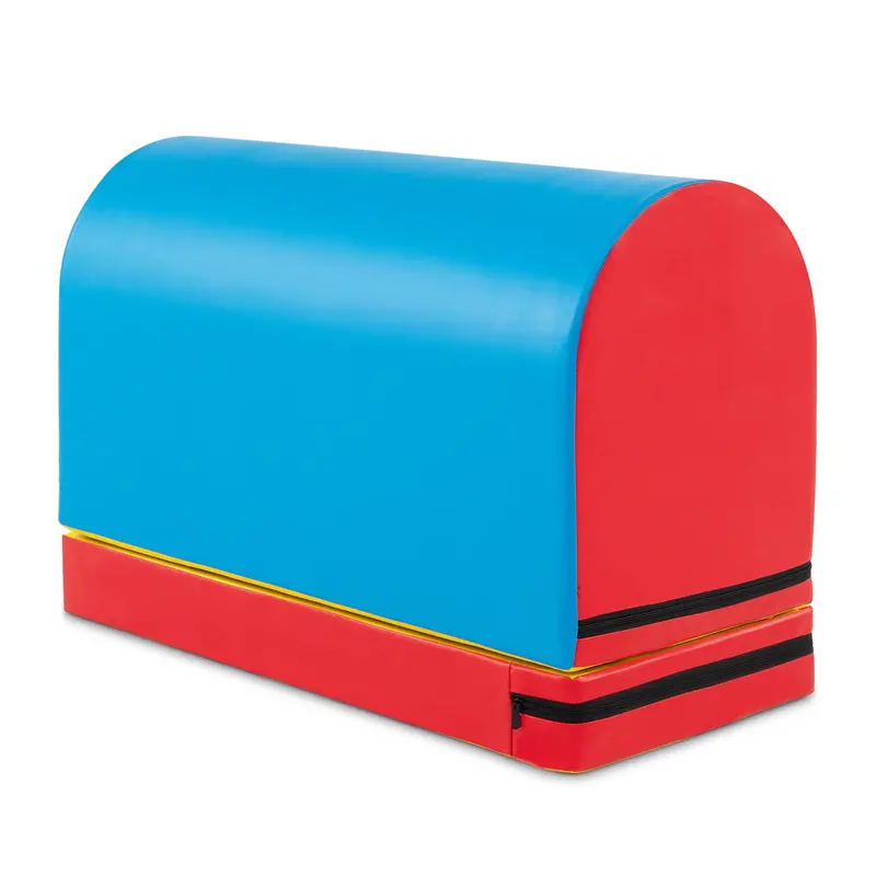 Mailbox-Style Gymnastics Tumbling Mat – Vaulting Box with Removable Foam Pad & Integrated Carry Handle