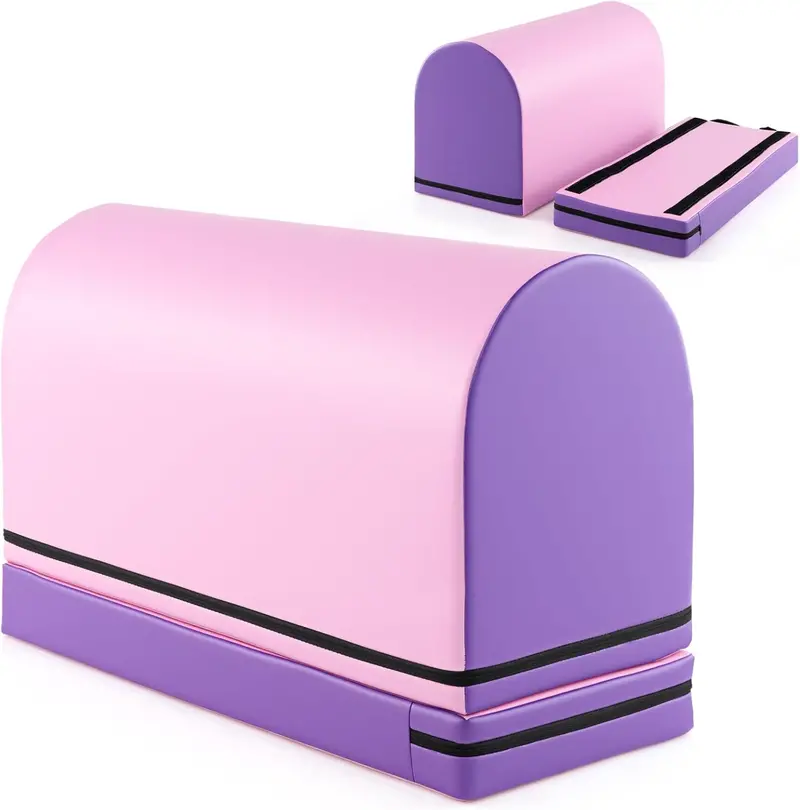 Mailbox-Style Gymnastics Tumbling Mat – Vaulting Box with Removable Foam Pad & Integrated Carry Handle