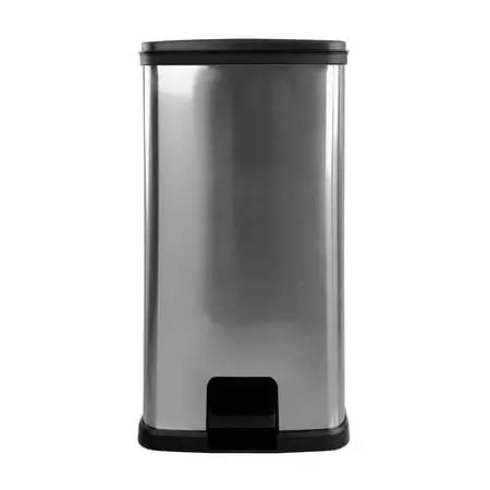 Mainstays 13.2-Gallon Rectangular Step Trash Can – Silver Kitchen Bin