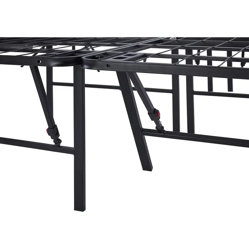 Mainstays High-Profile Foldable Queen Platform Bed Frame – 18-Inch Steel Support Base in Matte Black