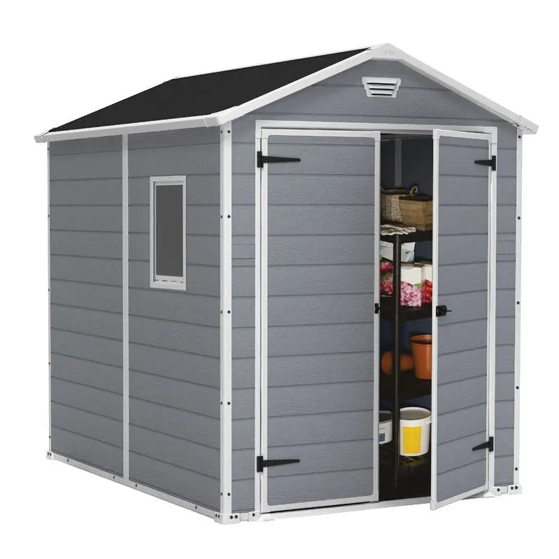 Manor Compact 6 ft x 7.5 ft Resin Storage Shed – Space-Saving Outdoor Storage Solution