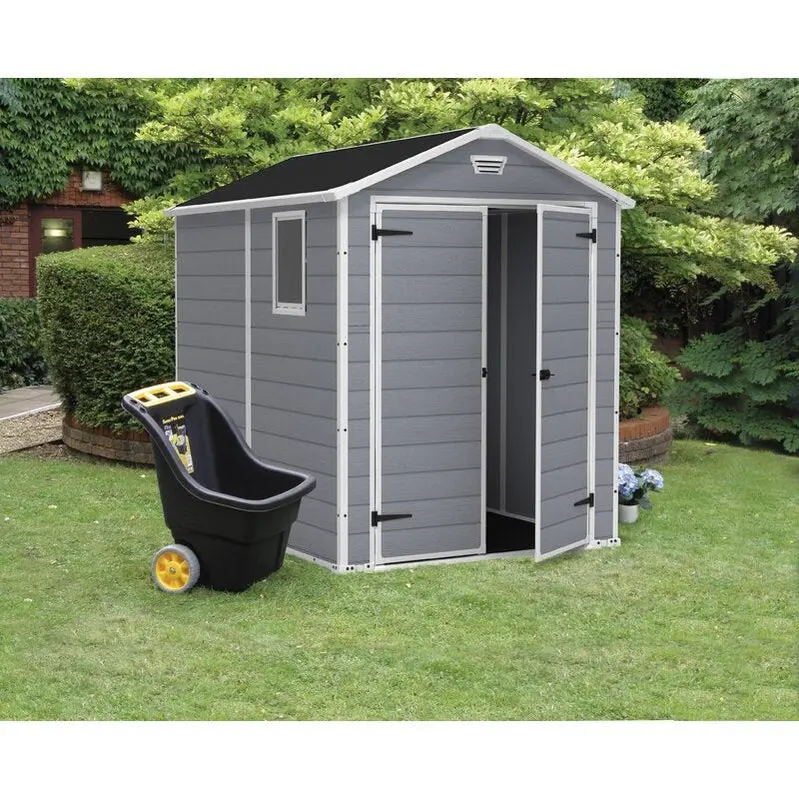 Manor Compact 6 ft x 7.5 ft Resin Storage Shed – Space-Saving Outdoor Storage Solution