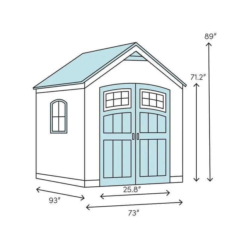 Manor Compact 6 ft x 7.5 ft Resin Storage Shed – Space-Saving Outdoor Storage Solution