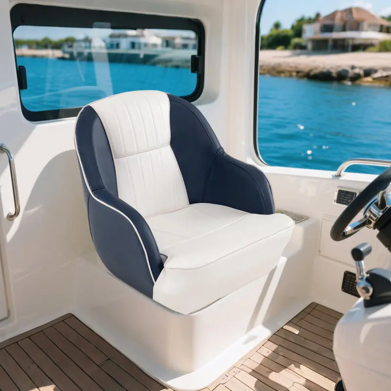 Marine-Grade Pontoon Boat Seat – Ergonomic Captain’s Chair with High-Density Cushioning 2