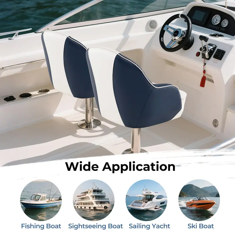 Marine-Grade Pontoon Boat Seat – Ergonomic Captain’s Chair with High-Density Cushioning