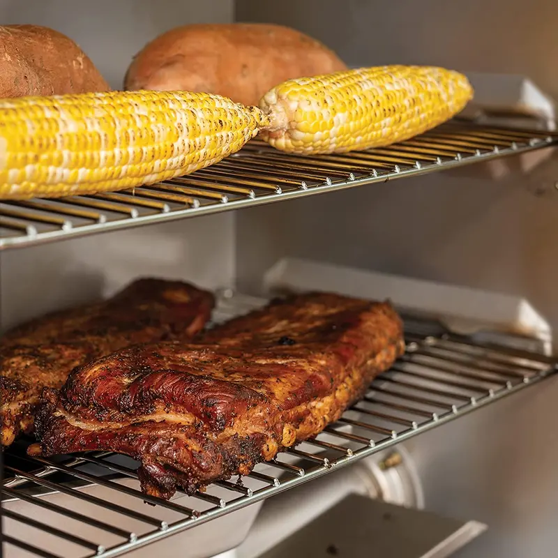 Masterbuilt 40-Inch Digital Electric Smoker – Black Unit with Glass Viewing Window, Four Adjustable Racks & Portable Legs