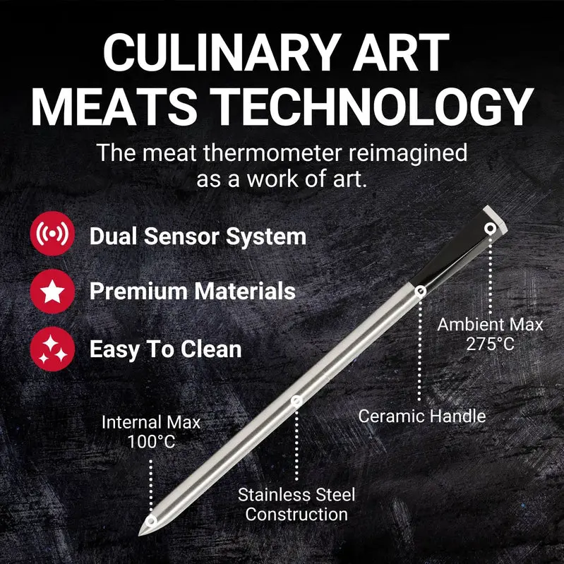 MEATER Plus Bluetooth Smart Meat Thermometer – 165-Foot Range, Oven-to-Grill Real-Time Temp Monitoring