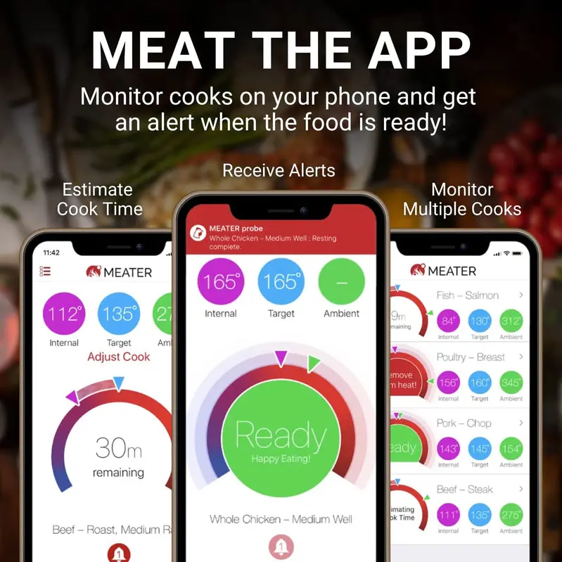 MEATER Plus Bluetooth Smart Meat Thermometer – 165-Foot Range, Oven-to-Grill Real-Time Temp Monitoring