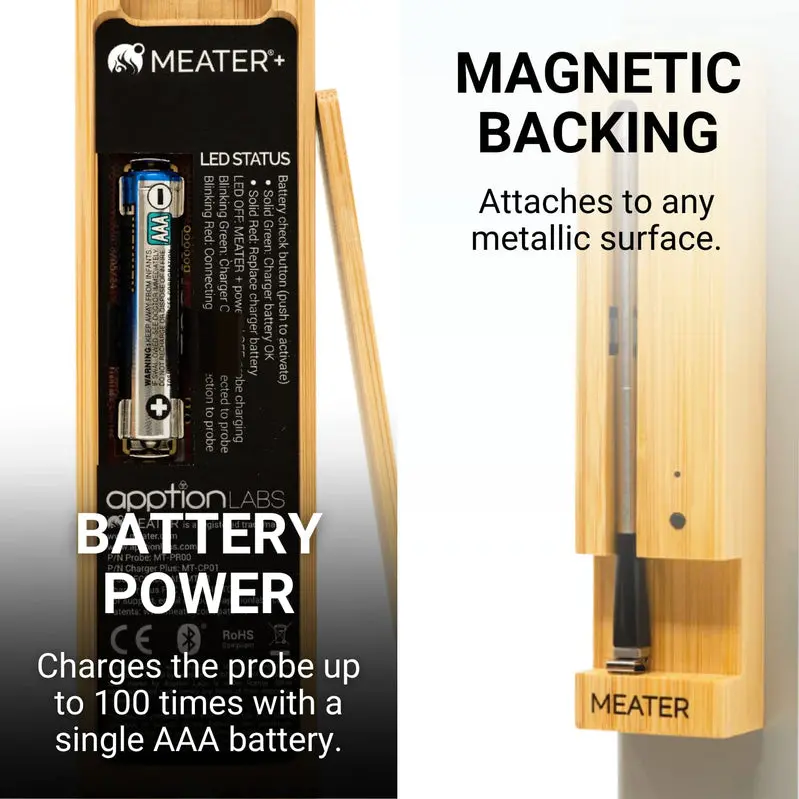 MEATER Plus Bluetooth Smart Meat Thermometer – 165-Foot Range, Oven-to-Grill Real-Time Temp Monitoring