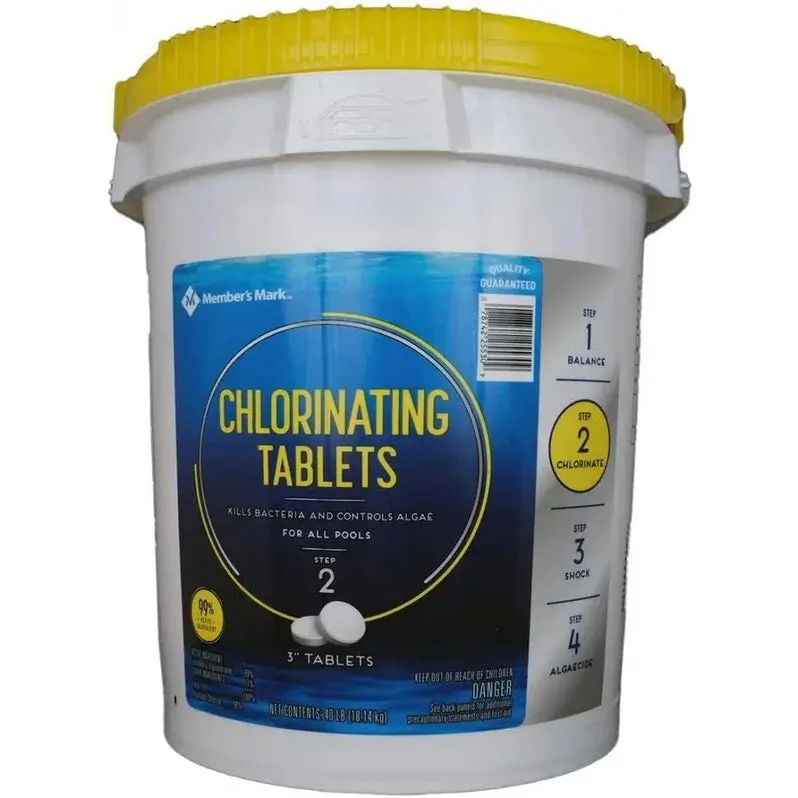 Members Mark 3-Inch Slow-Dissolving Chlorine Tablets – 40 lb Pool Sanitizer Pack