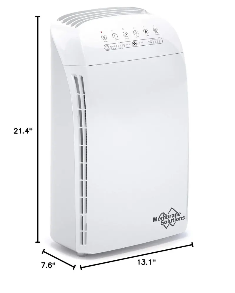 Membrane Solutions MSA3 Air Purifier – Covers Up to 1590 Sq Ft with True HEPA + Activated Carbon Filtration