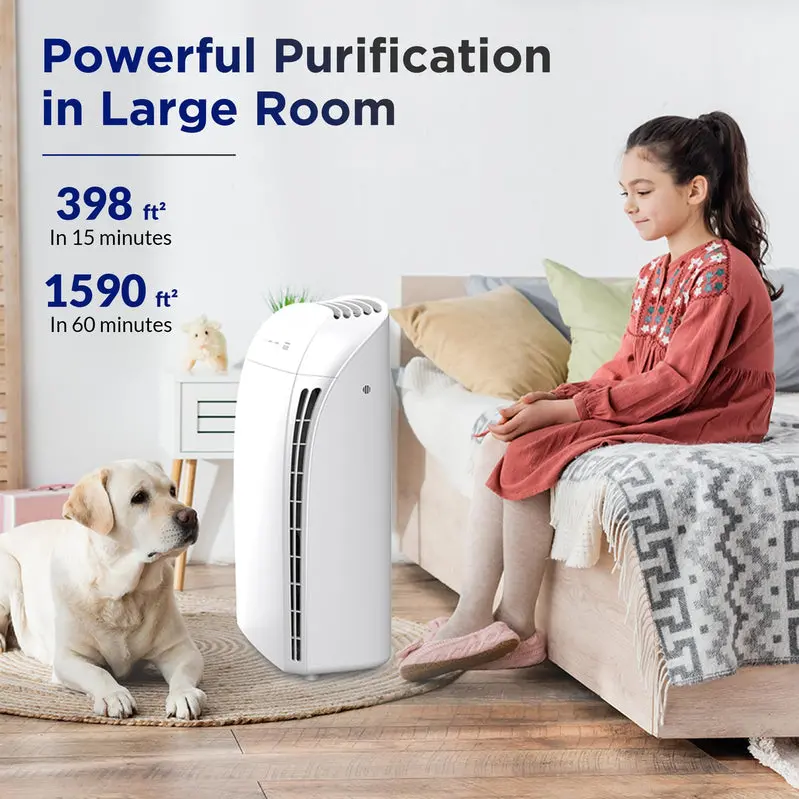 Membrane Solutions MSA3 Air Purifier – Covers Up to 1590 Sq Ft with True HEPA + Activated Carbon Filtration